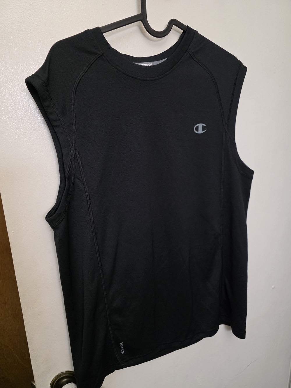 Champion Black Performance Tank Top with Logo Trim
